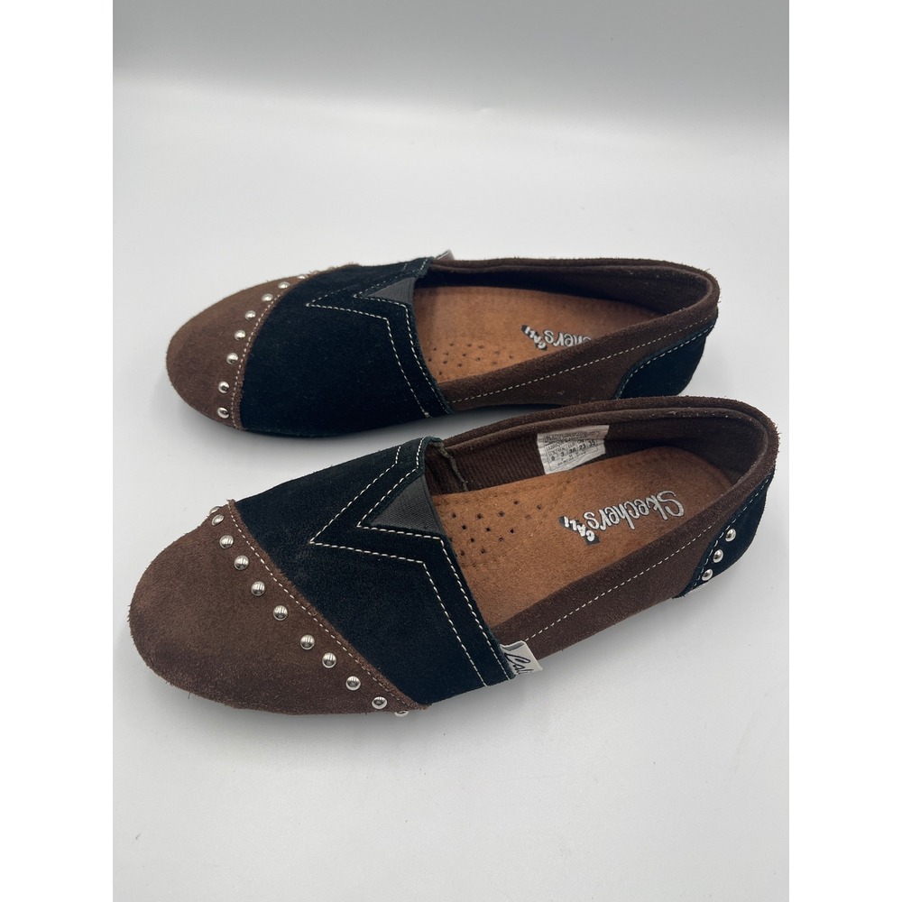 Skechers‎ Cali Slip On Flats Women's Size 6 Brown Black Studded Comfort Shoes - Picture 5 of 10